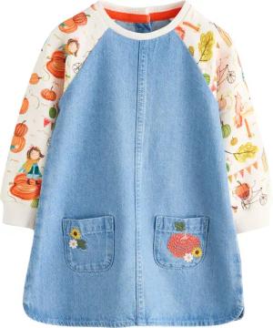Next Jeanskleid Denim-Kleid mit Raglanärmeln (1-tlg)