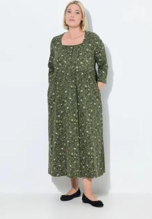 Ulla Popken Maxikleid Jersey-Maxikleid Blüten A-Linie