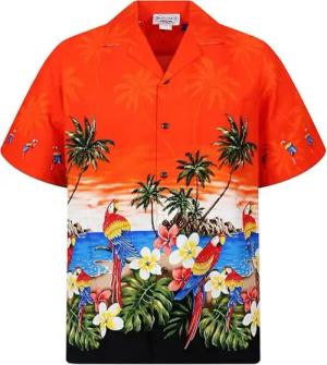 Pacific Legend Hawaiihemd Papagei mit Schwarz