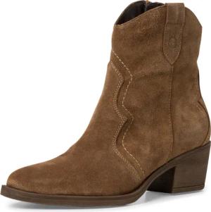 Tamaris Cowboy Stiefelette, Blockabsatz, Festival, Western-Boots mit modischen Kontrastnähten