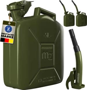 Metallkanister 3er-Set Grün je 5L + Ausgießer