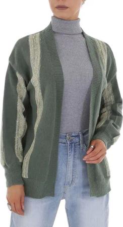 Ital-Design Strickpullover Damen Freizeit Glitzer Gestreift