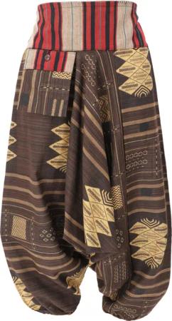 Guru-Shop Relaxhose Haremshose mit breitem gewebtem