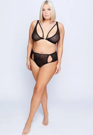Ulla Popken Slip Stringpanty Mesh Ouvert