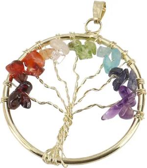 Guru-Shop Kettenanhänger 7 Chakren Amulett `Tree