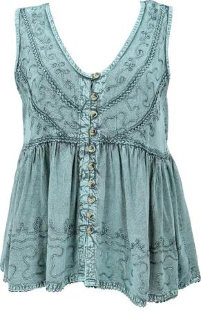 Guru-Shop T-Shirt Top Boho chic, besticktes