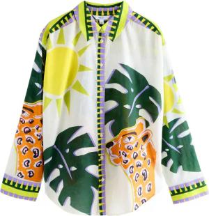 Next Langarmhemd Leichte Strandbluse aus 100 %