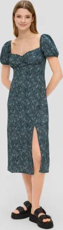 QS Minikleid Midikleid mit Smok-Detail am