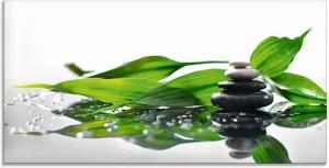 Artland Glasbild Spa mit Steinen und