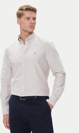 Tommy Hilfiger Hemd Solid Heritage MW0MW35774 Beige Regular Fit