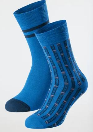 Herrensocken 2er-Pack Organic Cotton blau - Fashion 39/42