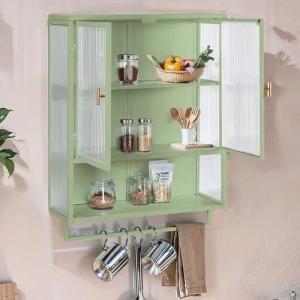 Celya Wandhängeschrank Glas-Wandregal,Hängeschrank küche, Zweitüriger Hängeschrank