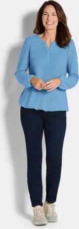 Shirt aus flauschigem Jersey - blau - Gr. 20 von Goldner Fashion