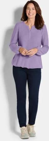 Shirt aus flauschigem Jersey - flieder - Gr. 48 von Goldner Fashion