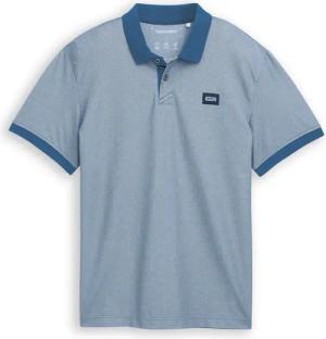 TOM TAILOR Herren Piqué Poloshirt mit Stretch, blau, Meliert, Gr. XXXL