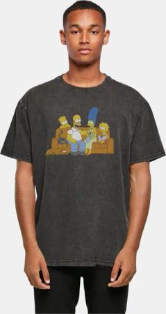 Absolute Cult Simpsons - Family Acid Washed Oversize Tee