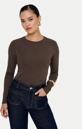 ONLY Bluse Riley 15323159 Braun Slim Fit