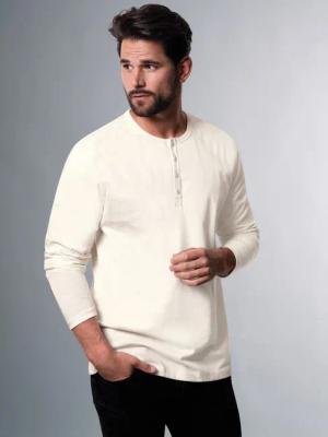 Trigema Longsleeve TRIGEMA Langarmshirt mit Knopfleiste