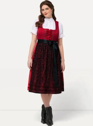Ulla Popken Dirndl Dirndl Spitzenschürze Carree-Ausschnitt