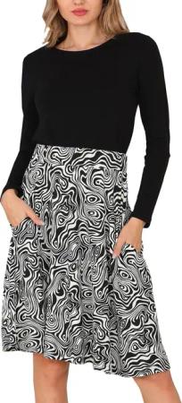 Bongual Midikleid 2-in-1 elegantes Kleid Zebra