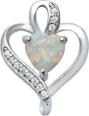 Goldene Hufeisen Herzanhänger Kettenanhänger Damen Opal