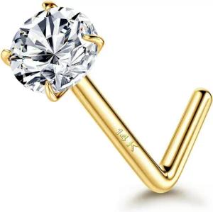 YADOCA Nasenpiercing 14K Echte Gold Nasenpiercing
