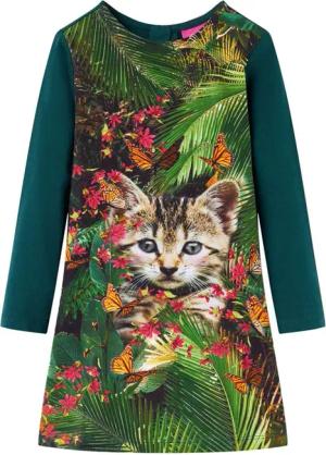 vidaXL Druckkleid Kinderkleid mit Langen Ärmeln