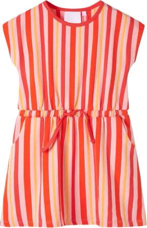 vidaXL Druckkleid Kinderkleid mit Kordelzug Rosa