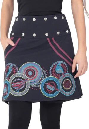 PUREWONDER Wickelrock Damen Rock mit Vögeln