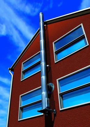 Zitec Schornstein Außenwandkamin DW-ECO, Wandabstand bis