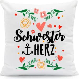GRAVURZEILE Zierkissen mit Spruch - Schwesterherz