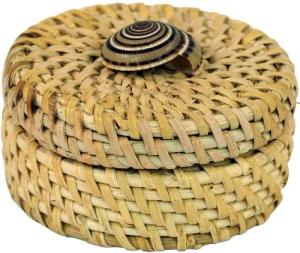 Guru-Shop Aufbewahrungsdose Exotische Bastdose, Schatulle, Schmuck..