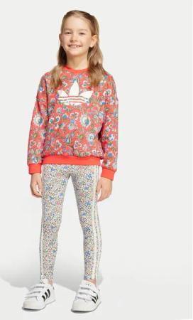 adidas Set Sweatshirt und Leggings Liberty London JV7803 Dunkelblau Loose Fit