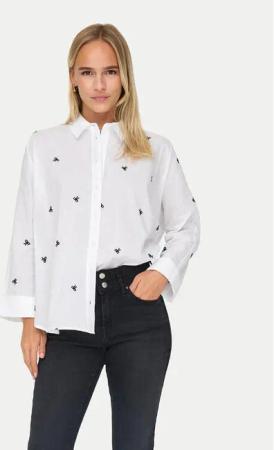 ONLY Hemd 15283743 Weiß Box Fit