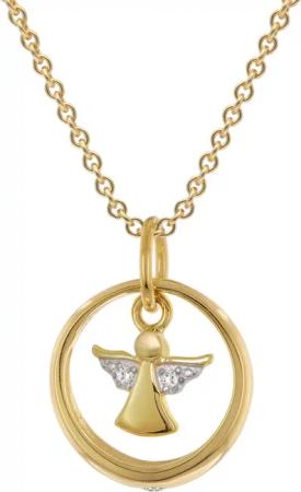 trendor 28212 Kinderschmuck Taufring Mit Engel Gold 333 An Vergoldeter Kette