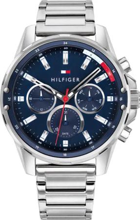 Tommy Hilfiger 1791788 Herren-Multifunktionsuhr Mason Stahl/Blau