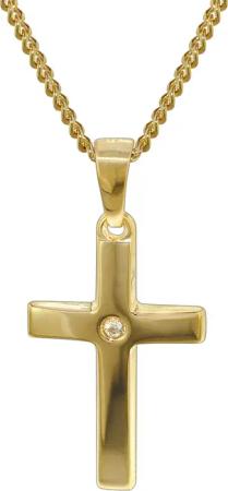 trendor 35799 Gold Kreuz 585 mit 40 cm goldplattierter Kette