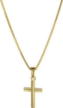 trendor 08504 Kreuz Anhänger für Kinder Gold 333 mit plattierter Halskette