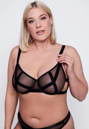 Ulla Popken Bügel-BH Bügell-BH Mesh Kreuzoptik