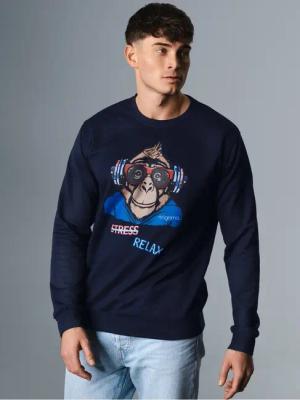 Trigema Sweatshirt "TRIGEMA Sweatshirt mit lässigem Affen-Druckmotiv"