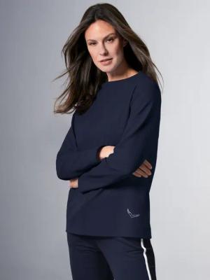 Trigema Sweatshirt "TRIGEMA Stehkragen Pullover mit Kristallsteinen"