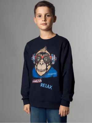 Trigema Sweatshirt "TRIGEMA Sweatshirt mit lässigem Affen-Druckmotiv"