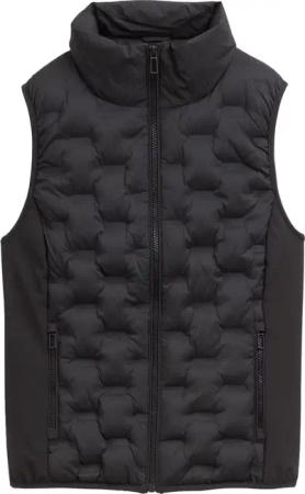 TOM TAILOR Damen Lightweight Steppweste mit Stehkragen, schwarz, Uni, Gr. S