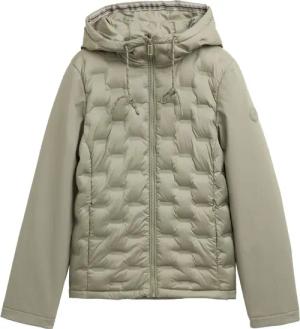 TOM TAILOR Damen Hybrid Steppjacke mit Kapuze, grün, Uni, Gr. XXXL