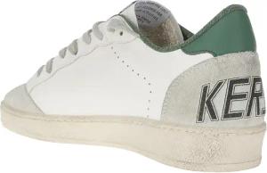 Golden Goose Low-Top Sneaker - White Ballstar Sneaker With Green Heel - Gr. 41 (EU) - in Weiß - für Damen