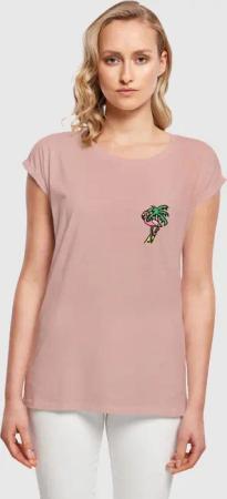 Mister Tee Ladies Flamingo Extended Shoulder