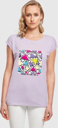 Mister Tee Ladies Geometric Retro Extended Shoulder