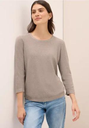 Cecil Damen Rundhals Strickpullover in Braun, Gr: M