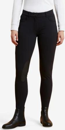 Reithose 500 Kniebesatz Grip Damen schwarz