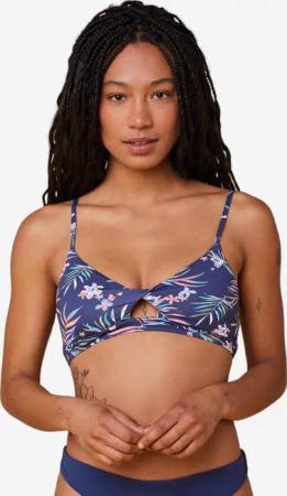 Bikini-Oberteil Bustier Damen Floral blau
